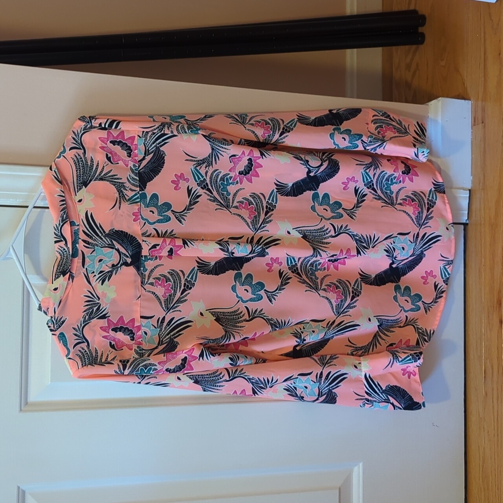 Pink Floral Button Up Blouse Women's XS - Picture 4 of 7